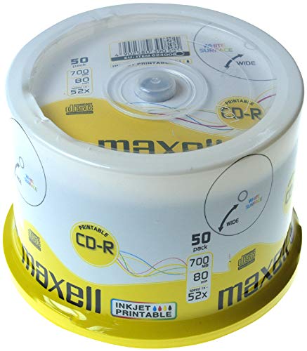 Maxell CD-R 52x White Full Face Inkjet Printable Surface - 50 Discs in Spindle Pack, yellow, Q1 2006 - Image 3