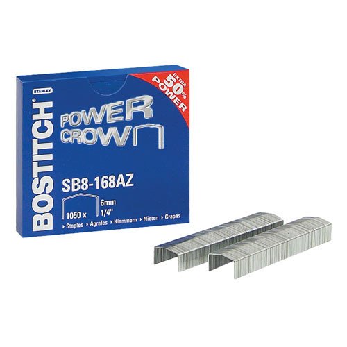 Bostitch 1050-Piece Staples Set (SB8-168AZ), Includes 10 Packs of 1050 Staples for B8 Flat Clinch, B8 New Gen, B8 Mini