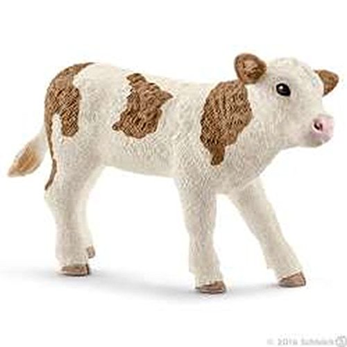 SCHLEICH Farm World, Farm Animal Toys for Boys and Girls 3 and Above, Simmental Calf Toy Cow, Ages 3+, Multicolor, 2 inch