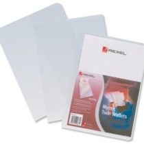 Rexel Nyrex Premium Twin A4 Document Folders, Glass Clear, 100mic, L-Folder, Pack of 25, 12195