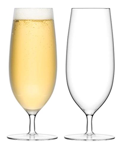 LSA International Bar Pilsner Glass 450ml Clear, Transparent, 2 Count (Pack of 1)