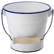 IBILI Utility bucket Blanca 14 cm in white/blue, Wood, 14 x 14 x 20 cm