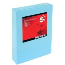 5 Star Coloured Copier Paper Multifunctional Ream-Wrapped 80gsm A4 Medium Blue [500 Sheets]