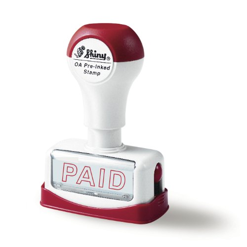 Shiny EN001/NP01 Pre-Inked Paid Stamp, Red, 7 x 4 cm