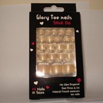 24 TOE NAILS ~ NATURAL FRENCH MANICURE TOE NAILS ~ STICK ON ~ NO GLUE REQUIRED ~