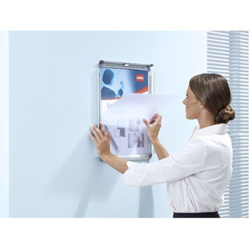 Nobo A2 Poster Frame Sign Holder With Snap Frame, Wall Mounted, Aluminium Trim, Anti-Glare Protective Cover, Premium Plus - Image 3