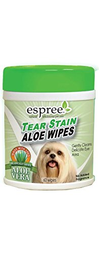 Espree Tear Stain Wipes for Dogs 60 Wipes, white, 60 count (Pack of 1)