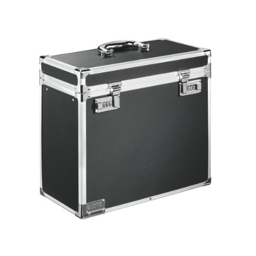 Leitz A4 67160095 Lockable Personal Mobile Filing Case - Black/Chrome, Chrome/Black