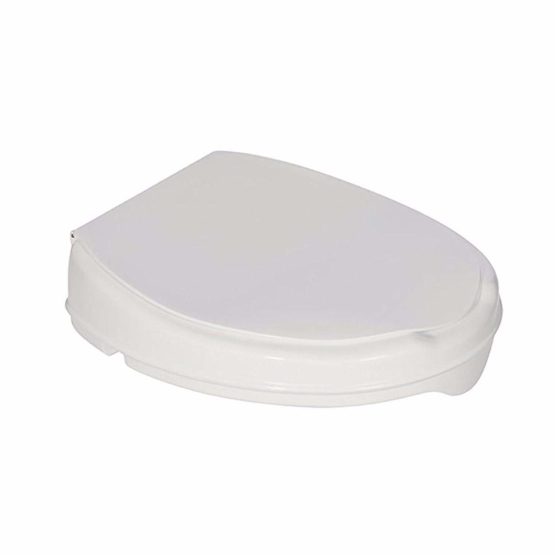 Homecraft Savanah Raised Toilet Seat with Lid, Elevated Lock Seat Support for Elderly, Handicapped and Disabled Users, White Colour
