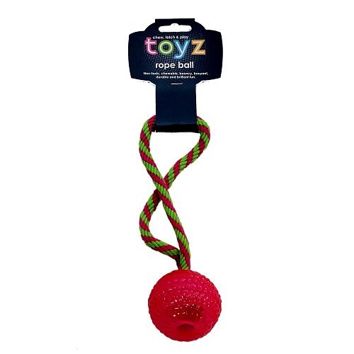 Petface Toyz Rope Ball Chew and Tug Dog Toy (Pack of 1 - Colour May Vary), Multicolour - Image 2