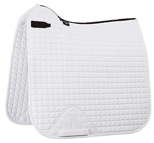 LeMieux Dressage Cotton Square Saddle Pad - Saddle Pads for Horses - Equestrian Riding Equipment and Accessories (White - Small/Medium)