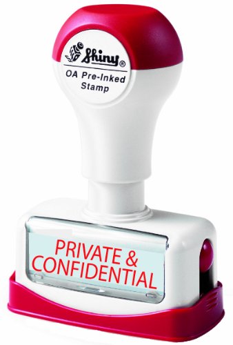 Shiny EN168/NP18, Pre-Inked Private & Confidential Stamp, Red, Standard