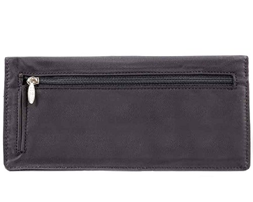 Big Skinny Women's Leather Executive Bi-Fold Checkbook Slim Wallet Space for up to 40 Cards Lightweight Black - Image 3