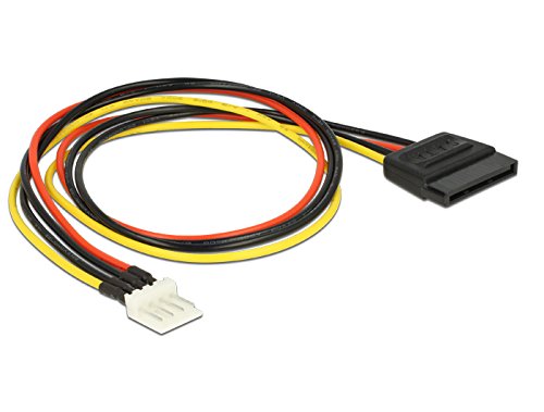 DeLOCK Cable Power SATA 15 Pin Male to 4 Pin Floppy Connector 40 cm, Schwarz, Rot, Gelb - Image 2