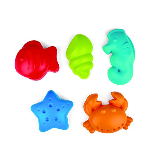 Hape Sea Creatures Sand Mould Beach Toys, for Kids 18 Months and Up, Multicolor, Mittel
