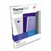 GBC Standard Thermal Binding Covers 9 mm with Transparent Wipe Clean Cover (White, Pack of 25)