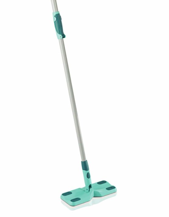 Leifheit Clean and Away Dusting Mop with Telescopic Handle, Includes 5 Dusting Mop cloths, 26cm wide, Adjustable handle 86-141 cm, Floor Mop for Dry Floor Cleaning