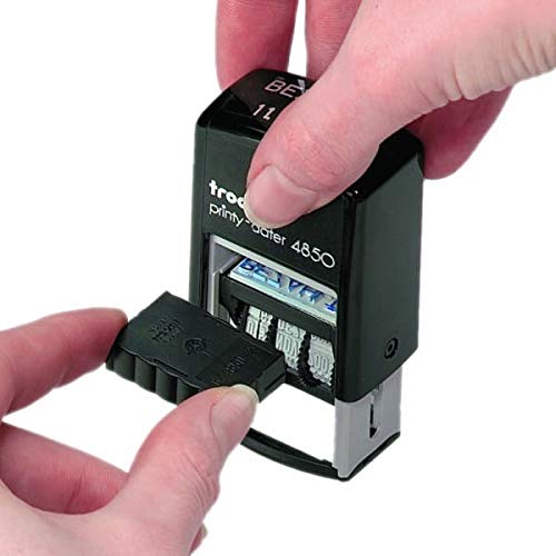 Trodat Printy 4850/L2 PAID Date Stamp, Self Inking Dater with Blue PAID and Red Date, 25 x 4 mm Impression, 3.8 mm Date - Image 3