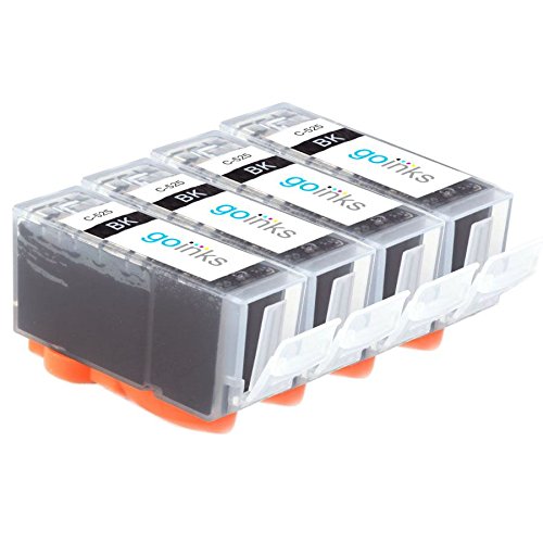 Go Inks C-525Bk Compatible Black Ink Cartridge to replace Canon PGI-525Bk for use with Canon PIXMA Printers (Pack of 4)