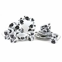 Creative Tops DSC1105 16-Piece Vivienne Dinner Set - White/Black, Service for 4
