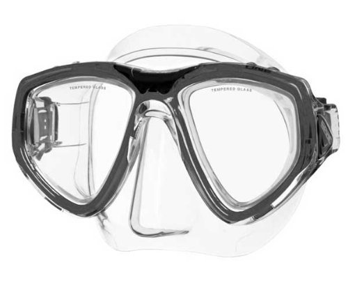 SEAC One, Diving Mask for Scuba Diving Snorkeling, Free Diving and Spearfishing, Replaceable Lenses, transparent/black, standard