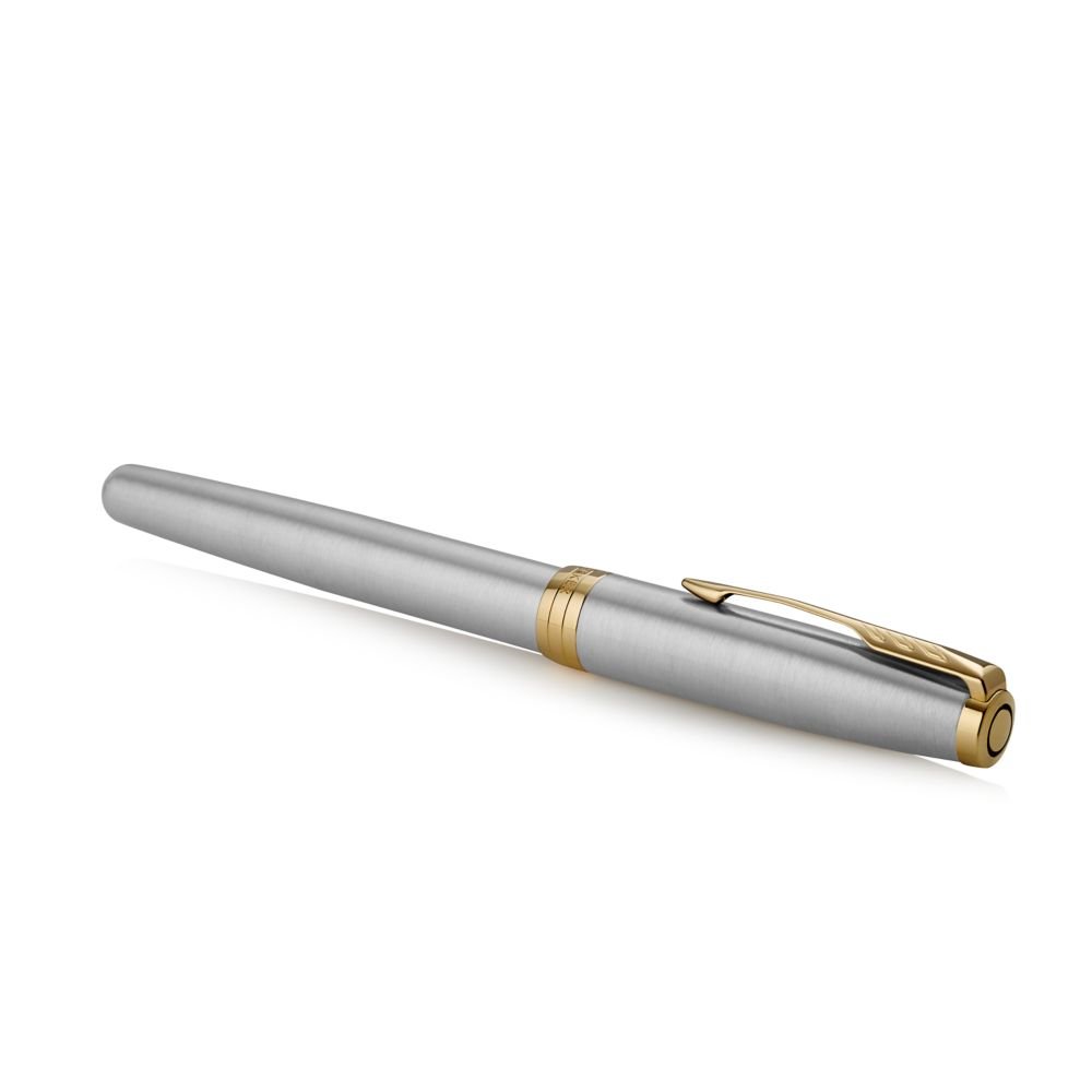 Parker Sonnet Fountain Pen, Stainless Steel with Gold Trim, Fine Nib - Image 2