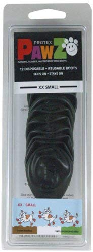 Protex Pawz Protective Dog Boots Black Edition, XXS, XX-Small to 1.5"