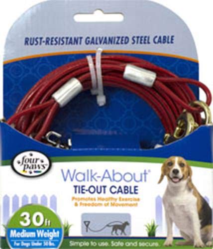 Four Paws Weight Cable, 30 ft, Medium, Red