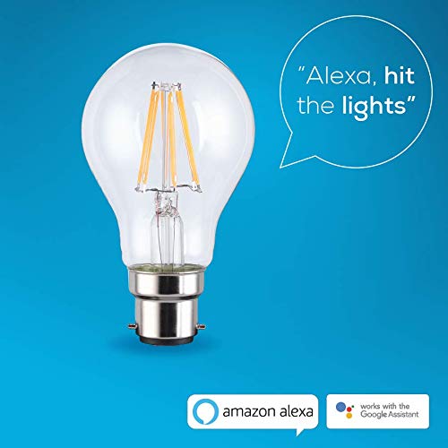 TCP Smart Wi-Fi LED Filament Lightbulb Classic B22 Warm White Dimmable, Clear - Image 2