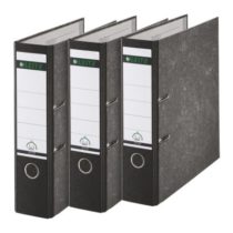 Leitz 180° A4 Board Lever Arch File 80mm Black - Pack of 3