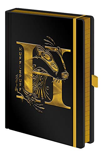 Harry Potter (Hufflepuff Foil) A5 Premium Notebook, Nero / Argento / Giallo