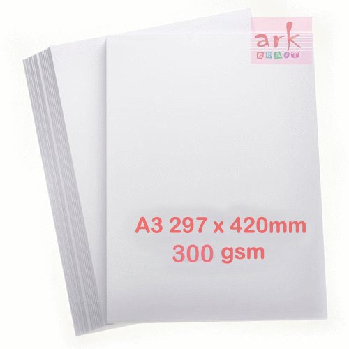 White Thick Card 300gsm A3 297x420mm 100 Sheets by ARK (1)