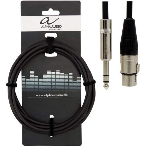 GEWA Symmetrical audio connection Pro Line 3m, black, REAN plug, 1x 6.3 mm stereo jack - 1x XLR (f), 190718