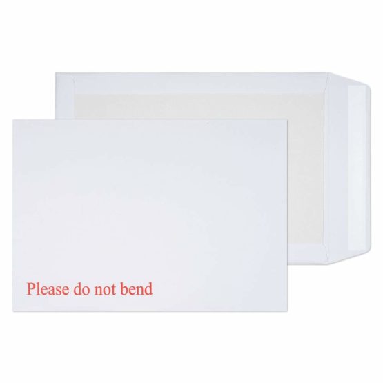 Blake Purely Packaging C4 (A4) 324 x 229 mm Board Back Pocket Peel & Seal Envelopes (3266) White - Pack of 125