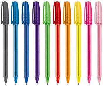 Carioca 42775 Fiorella Ballpoint Pen for Precise Writing (Pack of 10), multicoloured, 10 Unità (Confezione da 1) - Image 2