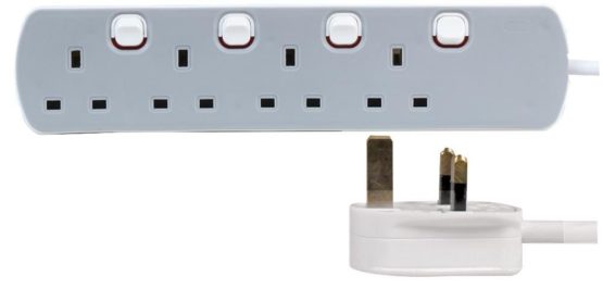 pro elec 5 m 4-Way Individually Switched Extension Lead