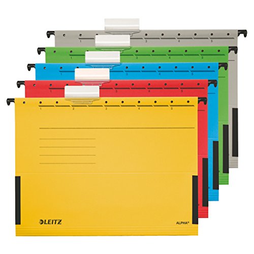 Esselte Leitz Alpha 19863035 Suspension Files with Side Hooks Pack of 5 Coloured Chipboard Blue, 5 piece - Image 3