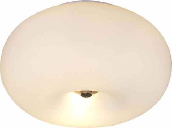 EGLO Ceiling Lamp Optica, 2 Bulbs Flush Mount Light Fixture, Material: Steel, Colour: Nickel Matt, Glass: Opal Matt White, Socket: E27, Ø: 35 cm - Image 2