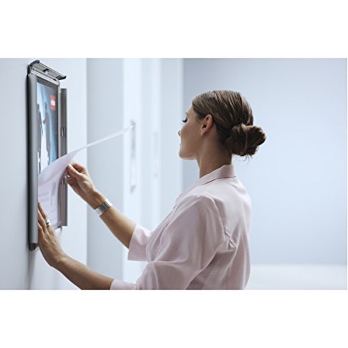 Nobo A2 Poster Frame Sign Holder With Snap Frame, Wall Mounted, Aluminium Trim, Anti-Glare Protective Cover, Premium Plus - Image 2
