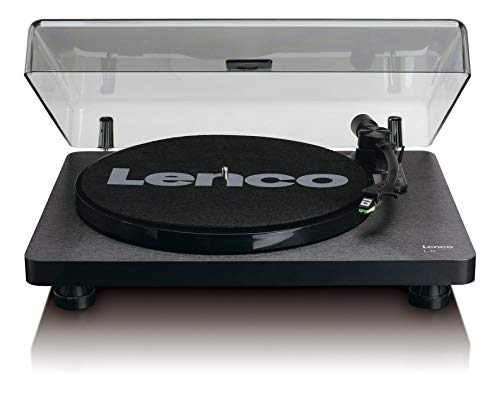 Lenco L-30 Black | 33 & 45 RPM Semi-Automatic Belt Drive USB Turntable for Vinyl with Integrated Stereo Pre-Amplifier and Moving Magnetic Cartridge (MMC) - Black Ash Record Player