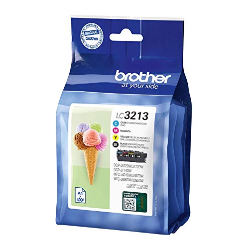 Brother LC-3213BK/LC-3213C/LC-3213M/LC-3213Y Inkjet Cartridge, Black/Cyan/Magenta/Yellow, Multi-Pack, High Yield - Image 2
