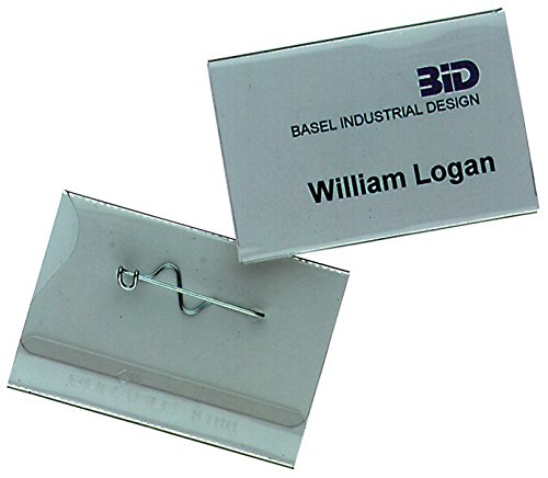 Durable Conference Pin Name Tag Badge Holders + Inserts - 100 Pack - 30 x 60mm - Easy to Attach without Damaging Clothing - Image 4
