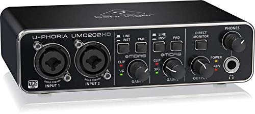Behringer UMC202HD Audiophile 2x2, 24-Bit/192 kHz USB Audio Interface with Midas Mic Preamplifiers, Black, Einheitsgröße - Image 4