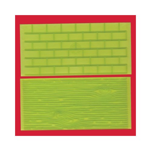 FMM Tree Bark & Brick Wall Impression Mats Sugarcraft, Green