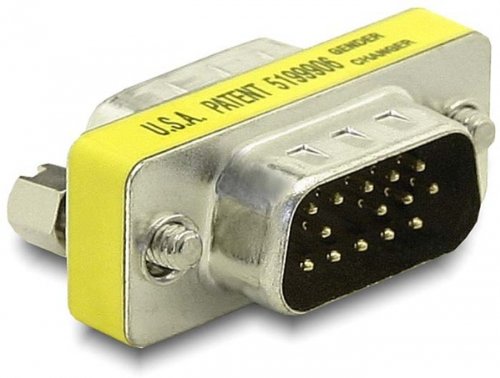 DeLock Adaptor Gender Changer D-SUB 15 Male/Male, silver