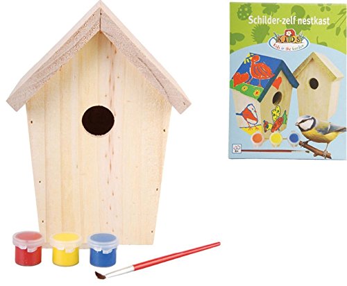 Esschert Fallen Fruits DIY Nesting Box with Paint, KG145, Natural