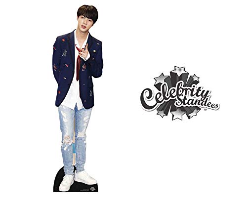 Jin Red Tie Bts Bangtan Boys Lifesize Cardboard Cutout with Free Desktop Cutout of Kim Seok-Jin