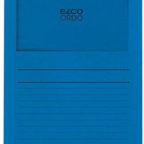 ELCO Ordo Classico 220x310 mm 120GSM Paper Folder with Printing and 180x100 mm Window (Box of 100) - Dark Blue