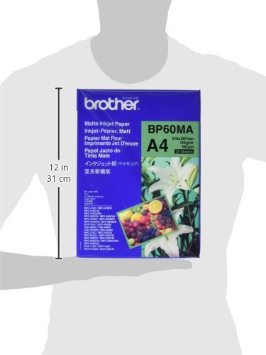 Brother BP60MA Inkjet Paper, A4, Matte, 297 mm (W) x 210 mm (L), 25 Sheets, Brother Genuine Supplies, White - Image 3