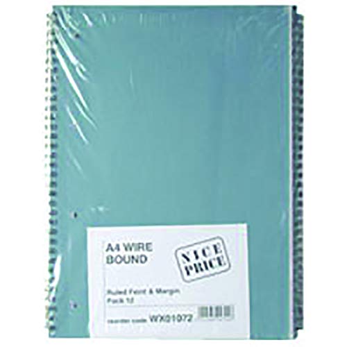 Whitebox A4 spiral pad (80 sheets), pack of 12, Blue